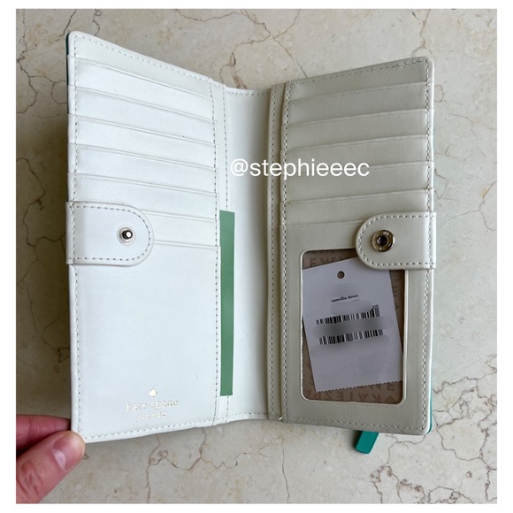NWT Kate Spade Bifold Wallet Camellia Street Brightberl Green Teal - Picture 4 of 8